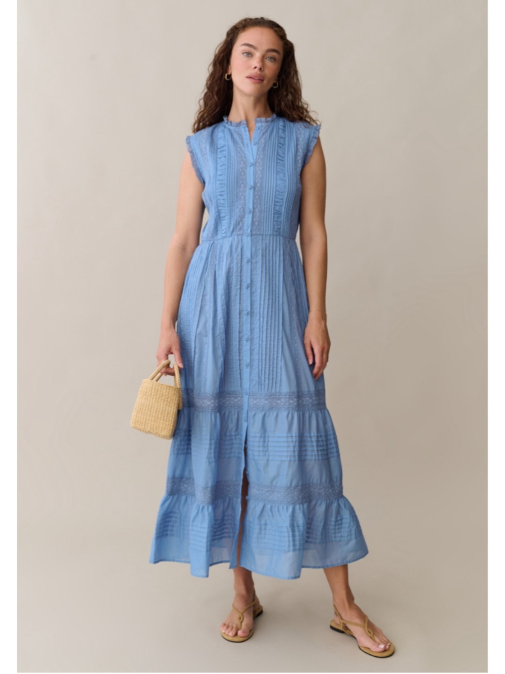 Women's Sorella Blue Cotton Maxi Dress Size S